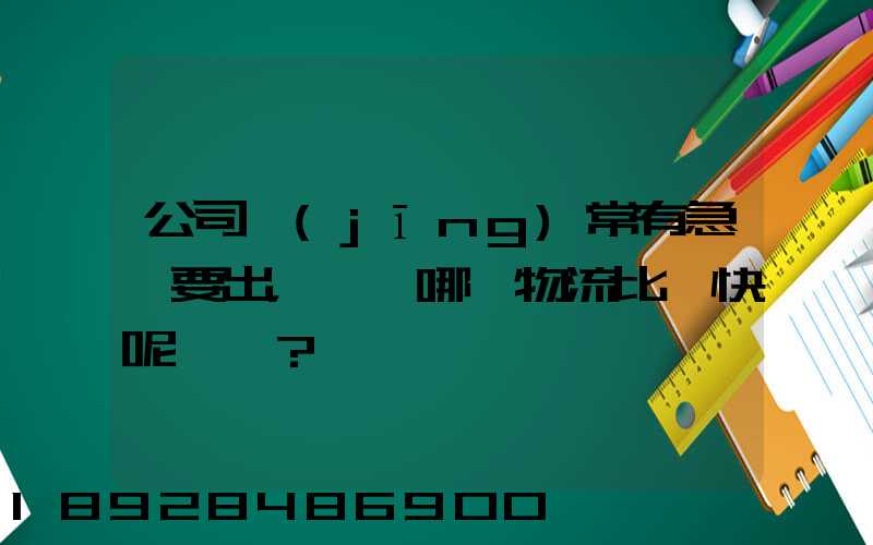 公司經(jīng)常有急貨要出，請問哪個物流比較快呢？